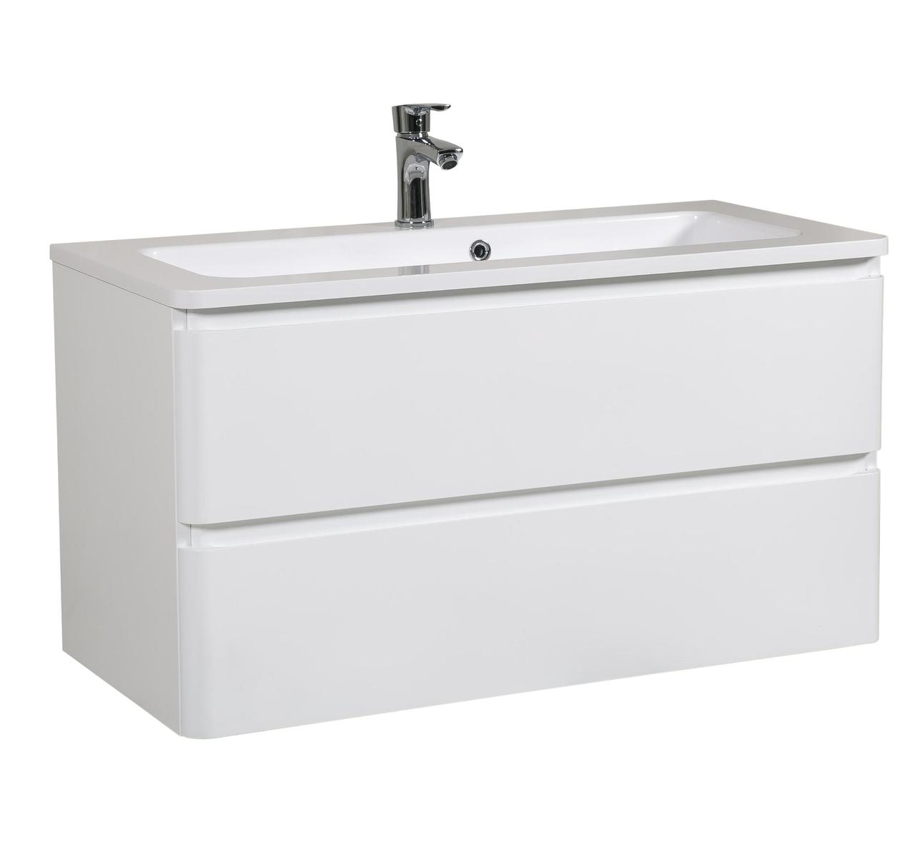 Шафка з умивальником підвісна Акцент Альфа 100, Аква Родос - Зображення 162474-4e56b.jpg