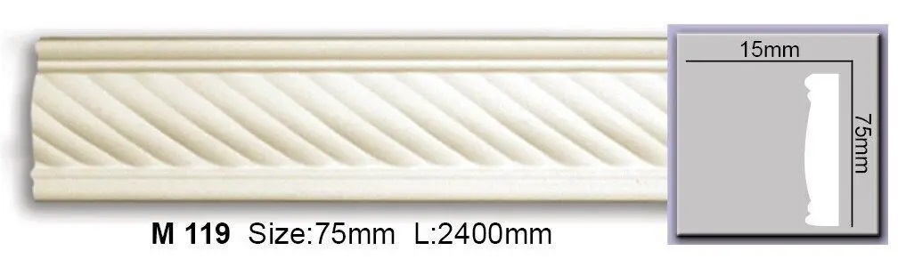 Молдинг з орнаментом поліуретановий Harmony (M 119), ELITE DECOR - Зображення