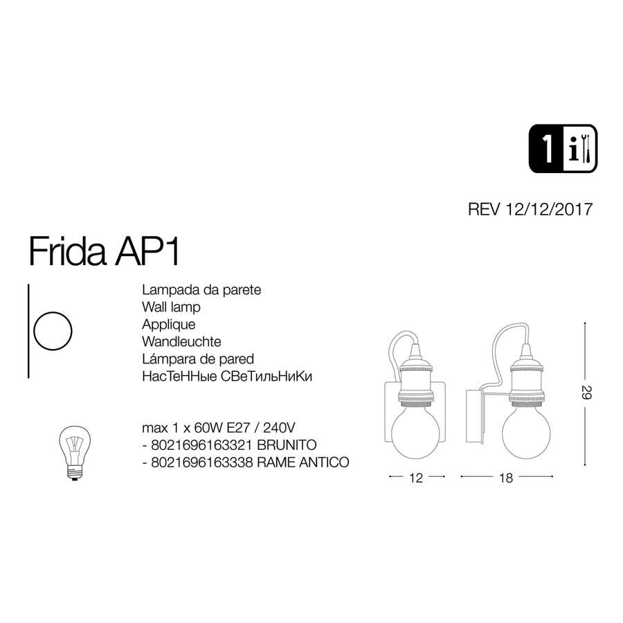 Бра FRIDA AP1 RAME ANTICO (163338), IDEAL LUX - Зображення 163321-.jpg