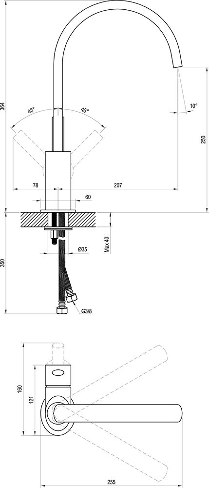 Змішувач для умивальника FM 016.00 10° X070090 RAVAK - Зображення 164448-d9890.jpg