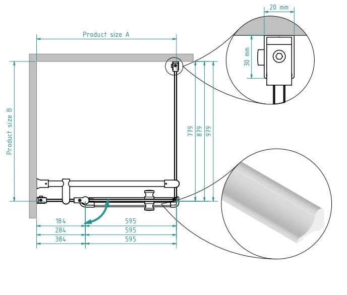 Душова кабіна квадратна Karina 90х90х190 BRASTA - Зображення 164703206-ba8e6.jpg