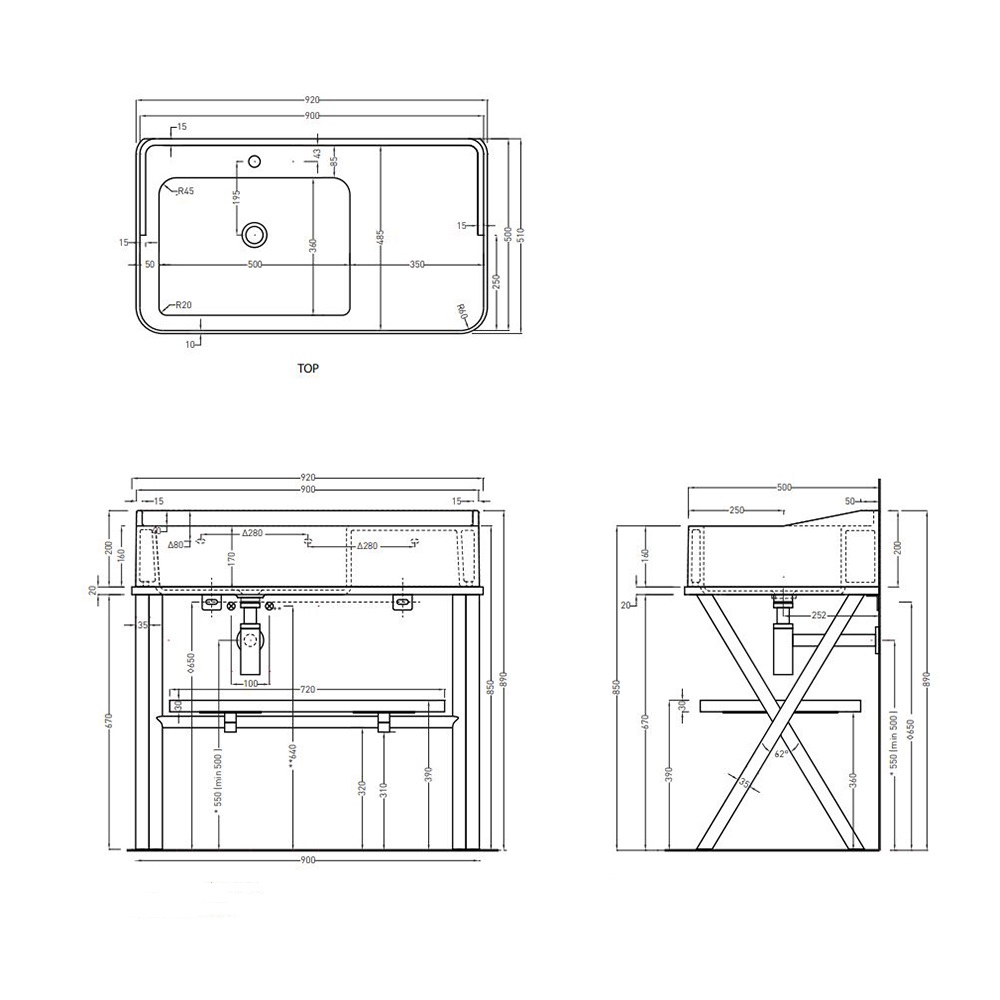 Поличка на консоль Siwa Basalto SWVL CIELO - Зображення 164703797-f946a.jpg