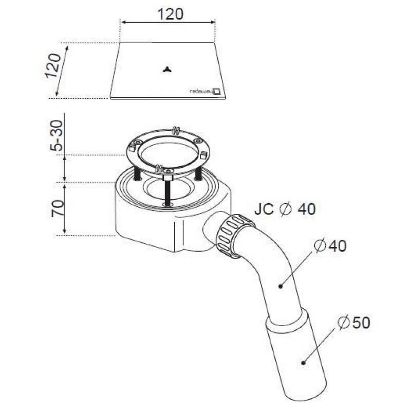 Сифон для піддона D90 Argos R399 Radaway - Зображення 164707507-41bf2.jpg