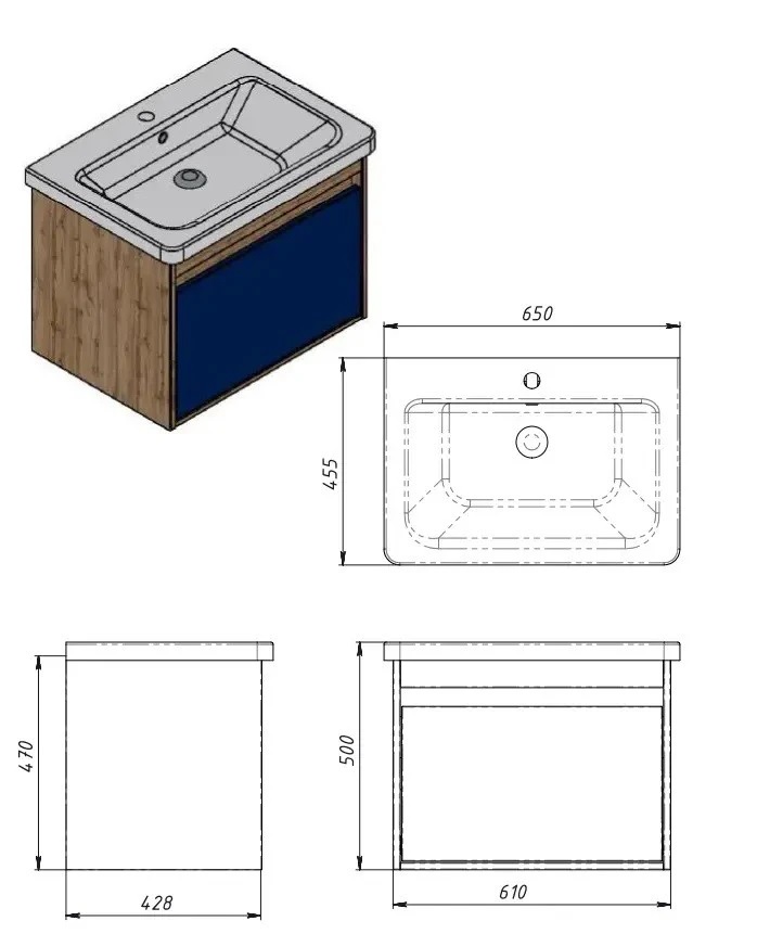 Шафка з умивальником Malta Mlt-65 дуб вотан Juventa - Зображення 164710777-0574d.jpg