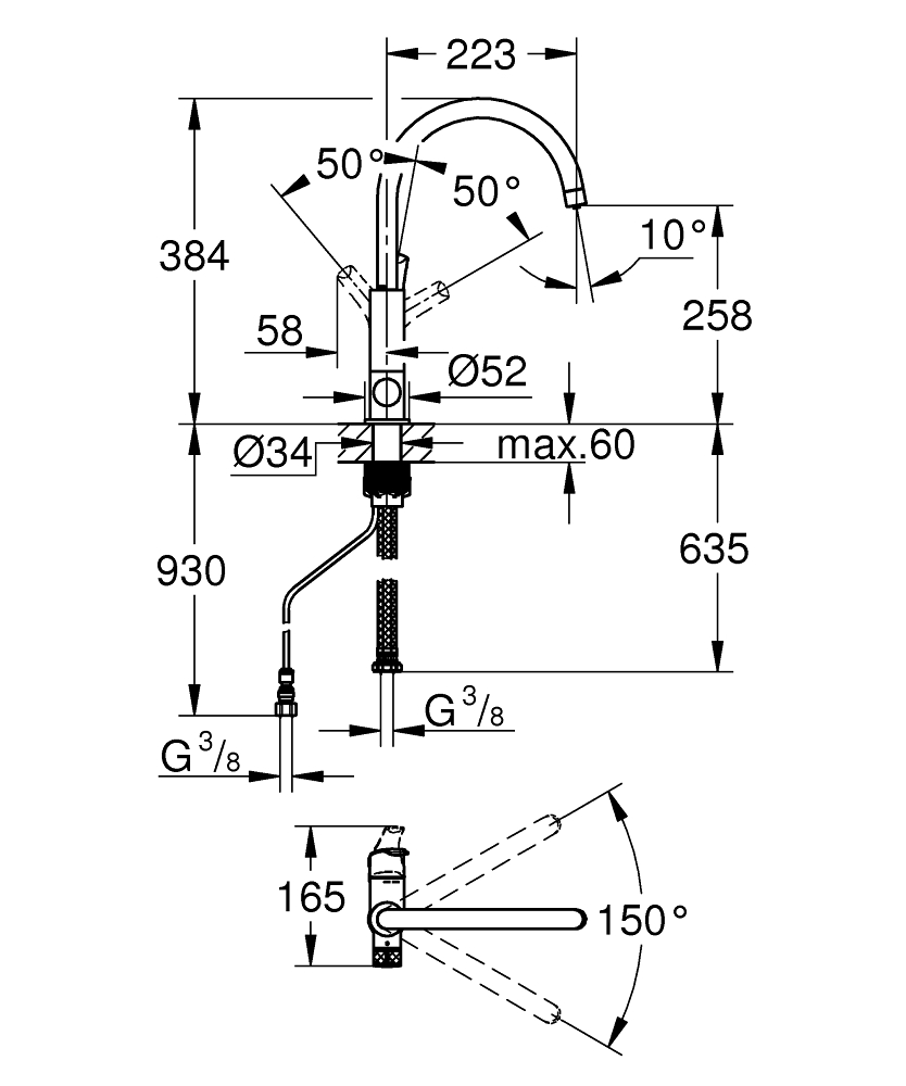 Смеситель для кухни Blue Pure Eurosmart 31722000 Grohe - Зображення 164710956-e62ff.jpg