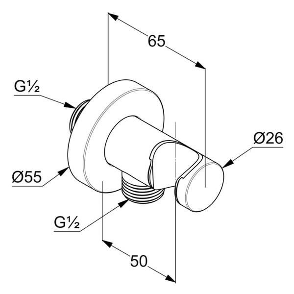 Подключение душевого шланга DN 15 A-QA белый 605475300 Kludi - Зображення 164711465-a9eb0.jpg