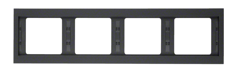 Рамка 4-місна Berker K1 Антрацит горизонтальна 13837006 Hager - Зображення