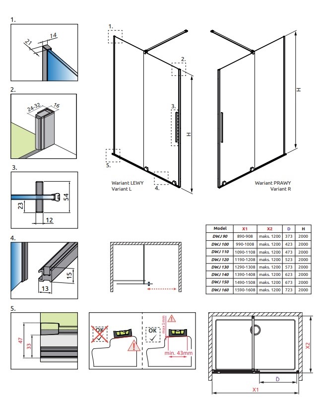 Душові двері Furo Brushed Copper DWJ 130 L RADAWAY - Зображення 164712105-25929.jpg