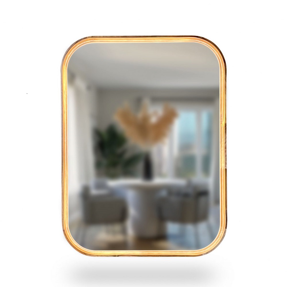 Зеркало Eclipse Solar Reliability LED 500x700 Natural Walnut Luxury Wood - Зображення