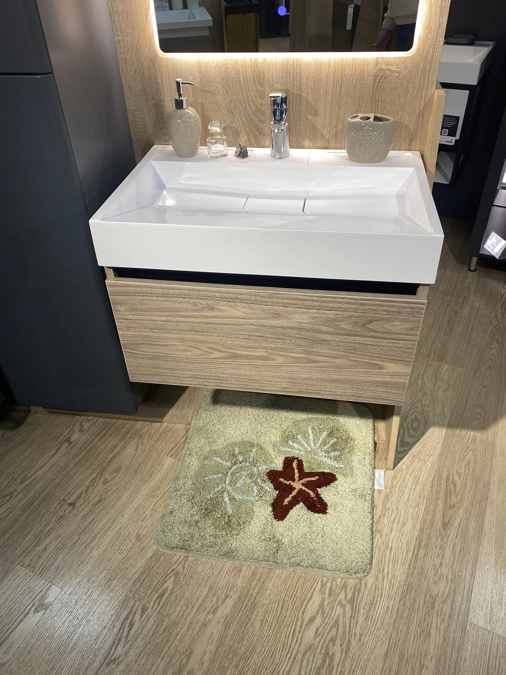 Шафка під умивальник Palma 700 Горіх Барселона Fancy Marble - Зображення