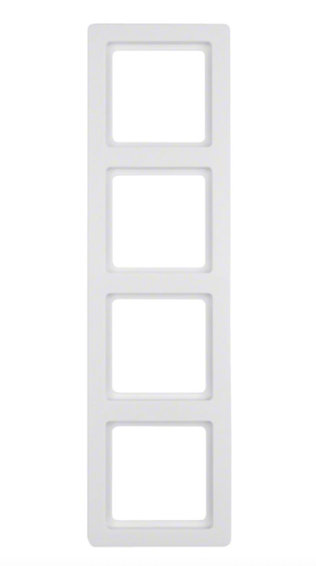 Рамка 4-местная Berker Q1 Полярно-белый 10146089 Hager - Зображення