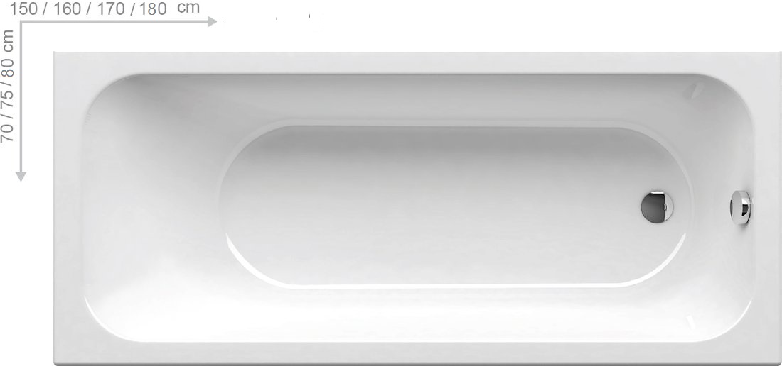 Ванна прямокутна Chrome Slim 180x80 RAVAK - Зображення 164715434-5090b.jpg