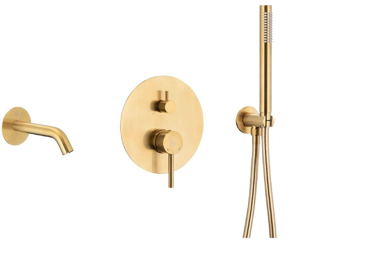 Змішувач для ванни Moza Gold brushed 5039-401-31 KFA ARMATURA - Зображення