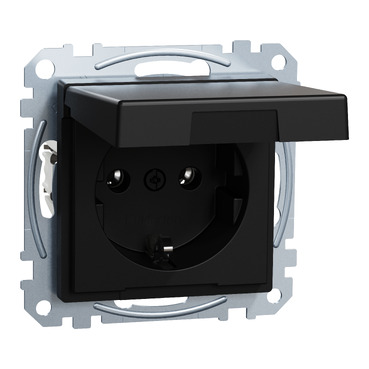 Розетка с заземлением Merten System M Черный (MEG2311-0403), Schneider Electric - Зображення