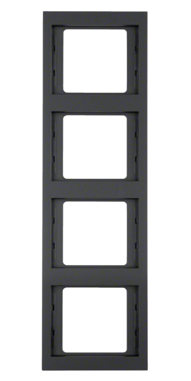 Рамка 4-місна Berker K1 Антрацит вертикальна 13437006 Hager - Зображення