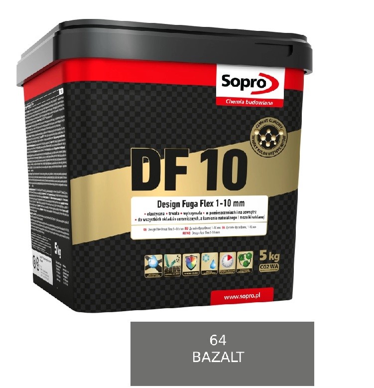 Затирка для швов Sopro DF 10 1073 базальт №64 (5 кг) - Зображення