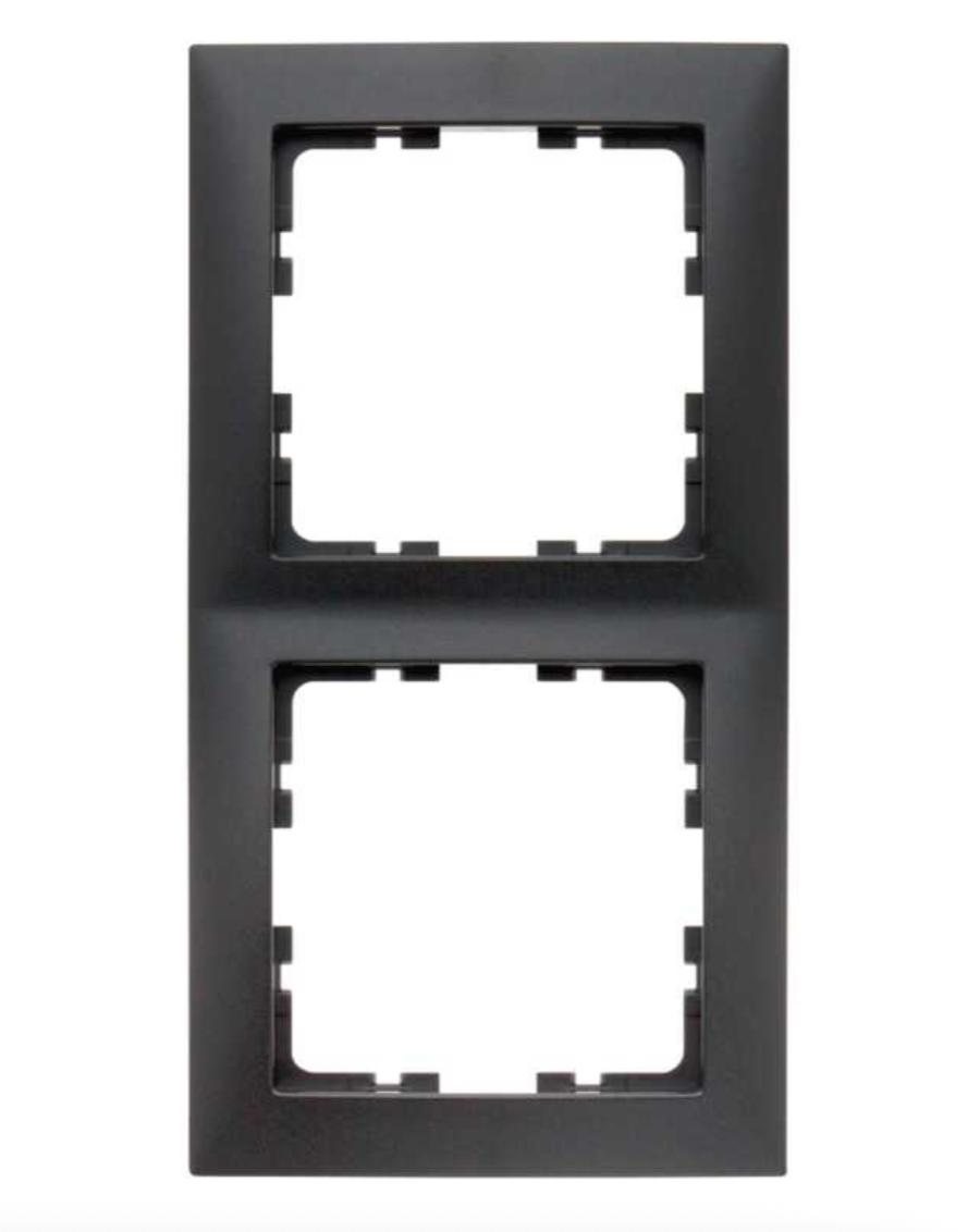 Рамка 2-местная Berker S1 Антрацит 10129949 Hager - Зображення