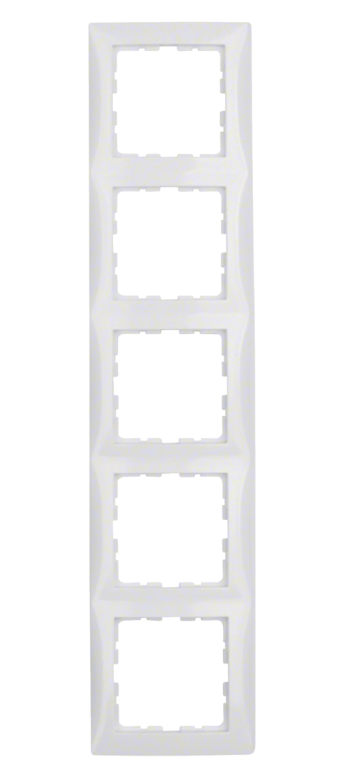 Рамка 5-местная Berker S1 Полярно-Белый 10158989 Hager - Зображення