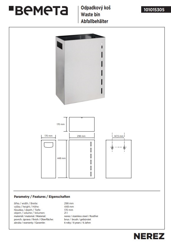 Відро для сміття 21 л Hotel 101015305 Bemeta - Зображення 164716966-190db.jpg