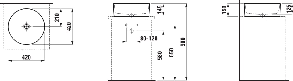 Умивальник BOWL 420 мм H8129420001121 LAUFEN - Зображення 164719067-d8b42.jpg
