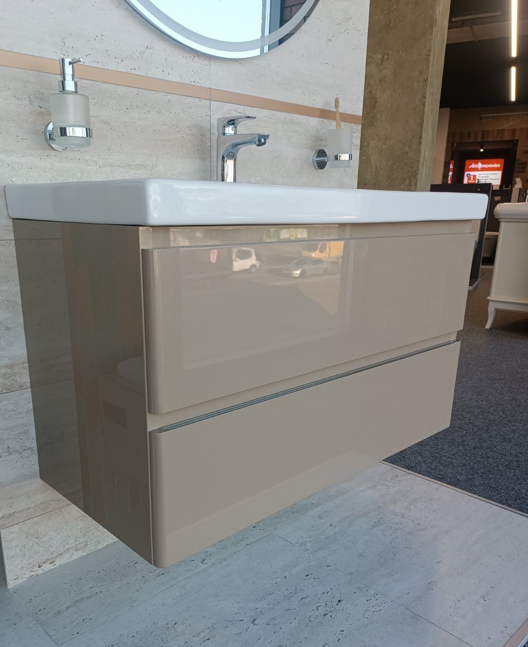 Шафка під умивальник Jassel капучіно 1000 Air-Line - Зображення