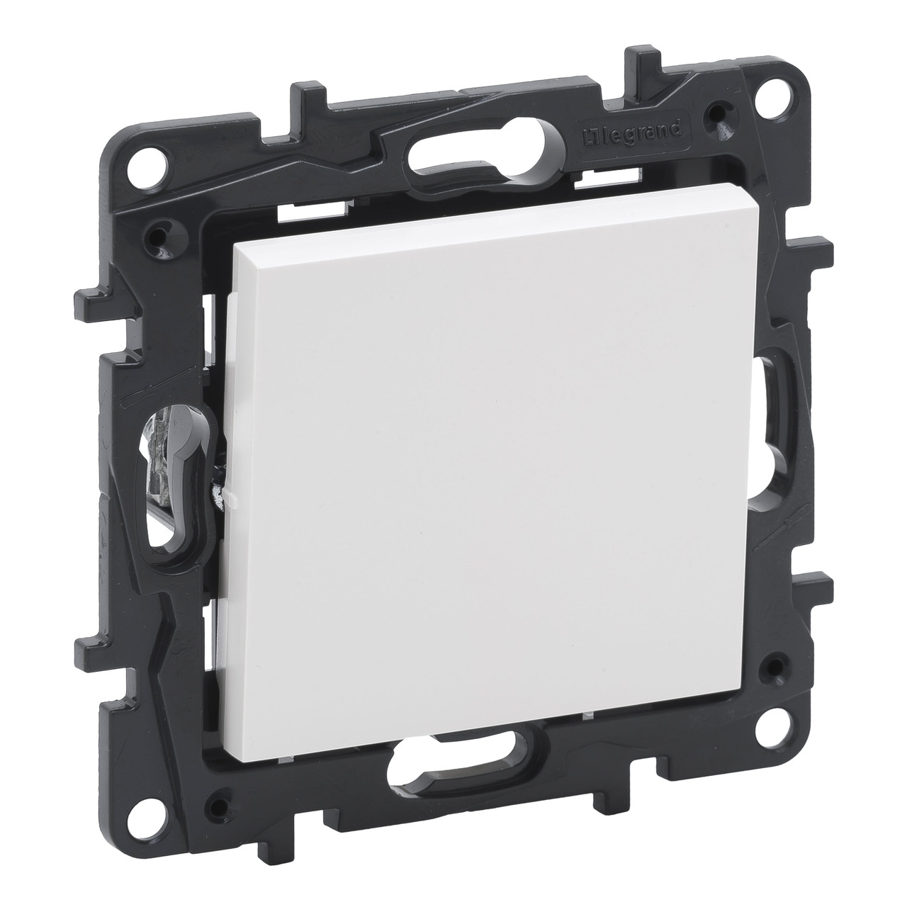 Выключатель 1-клавишный автоматические клеммы 10А Niloe Step Белый 863101 Legrand - Зображення