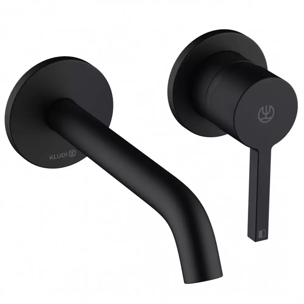 Змішувач для умивальника Nova Fonte Pura 180 чорний matt 202443915 Kludi - Зображення