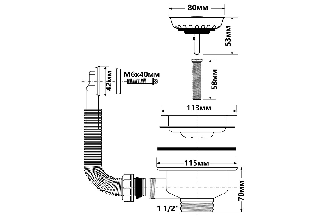 Злив для кухонної мийки FSW50PR McAlpine - Зображення 164727621-ecac1.jpg