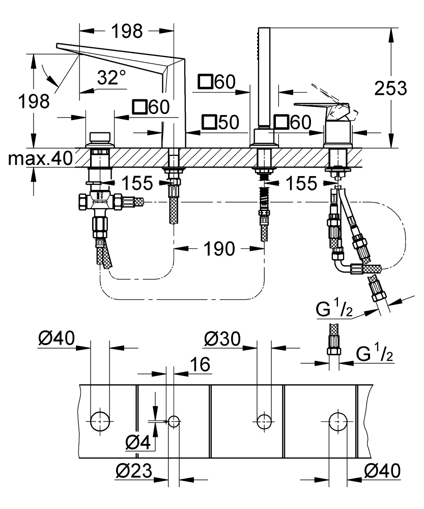 Смеситель для ванны Allure Brilliant 19787001 Grohe - Зображення 164727774-f0006.jpg