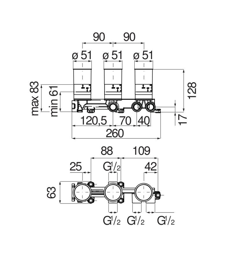 Вбудована частина змішувача WE81200-T Nobili - Зображення 164730700-d0dbe.jpg