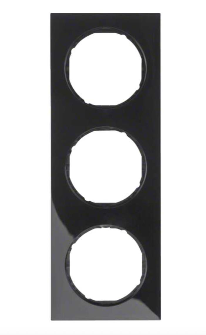 Рамка 3-местная Berker R3 Черный 10132245 Hager - Зображення