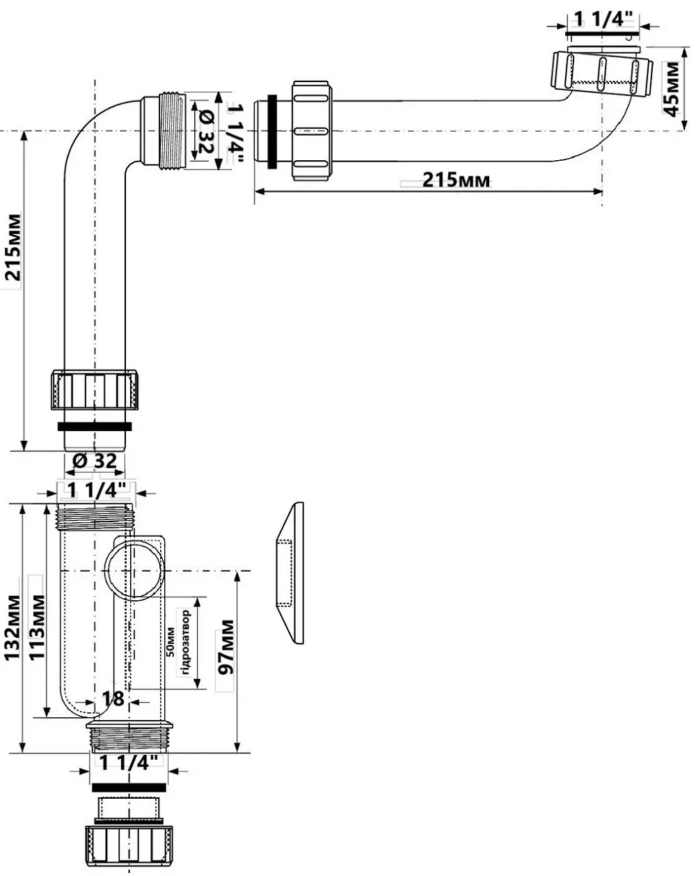 Сифон для умивальника HC13SPS-X32PF McAlpine - Зображення 164731538-95983.jpg