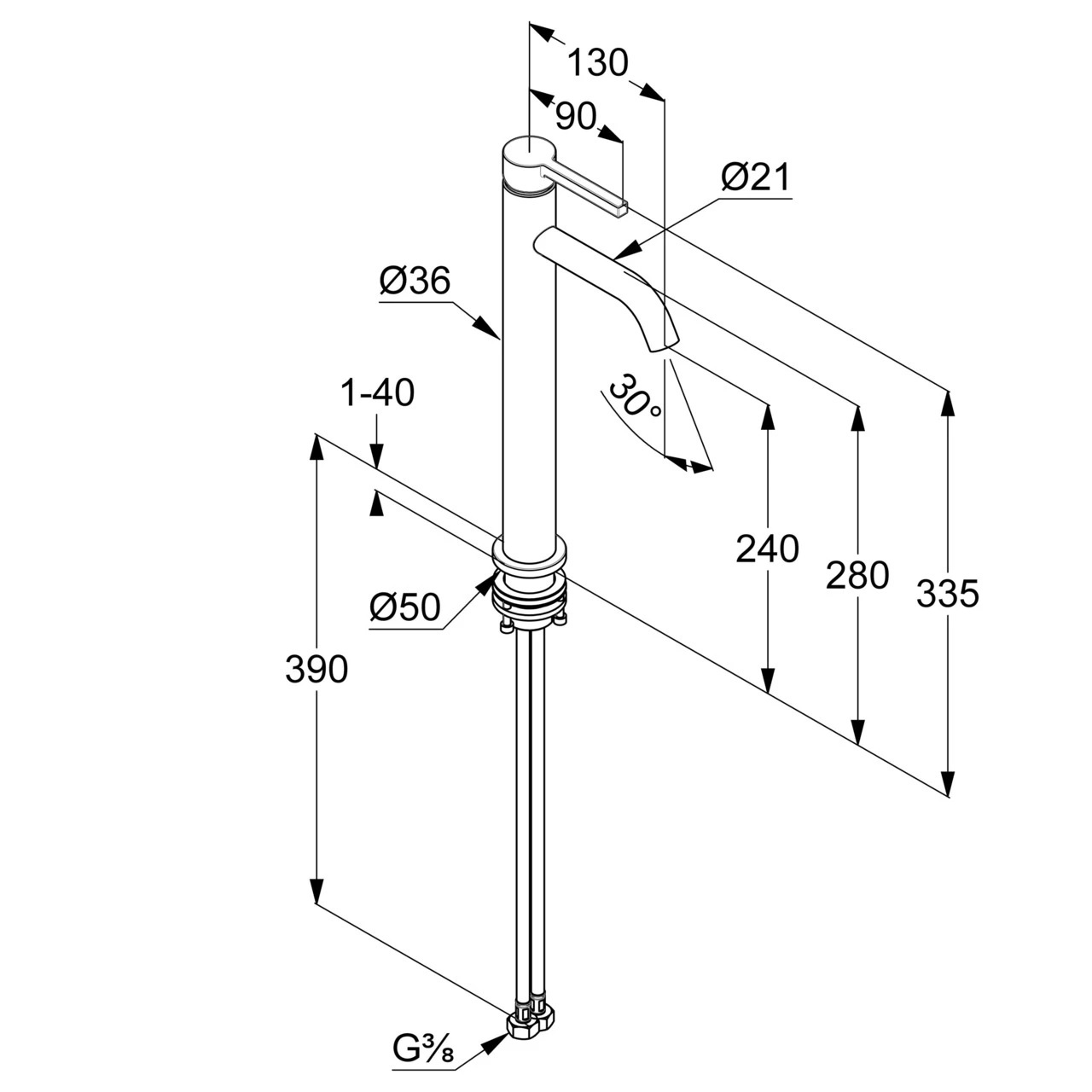 Змішувач для умивальника Nova Fonte 240 чорний matt 202983915 Kludi - Зображення 164732258-1ebd3.jpg