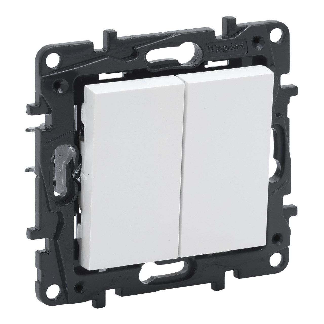 Выключатель 2-клавишный автоматические клеммы 10А Niloe Step Белый 863105 Legrand - Зображення 164732378-74d30.jpg