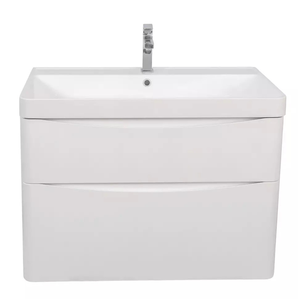 Шафка з умивальником Amerina 75 White Gloss Аква Родос - Зображення