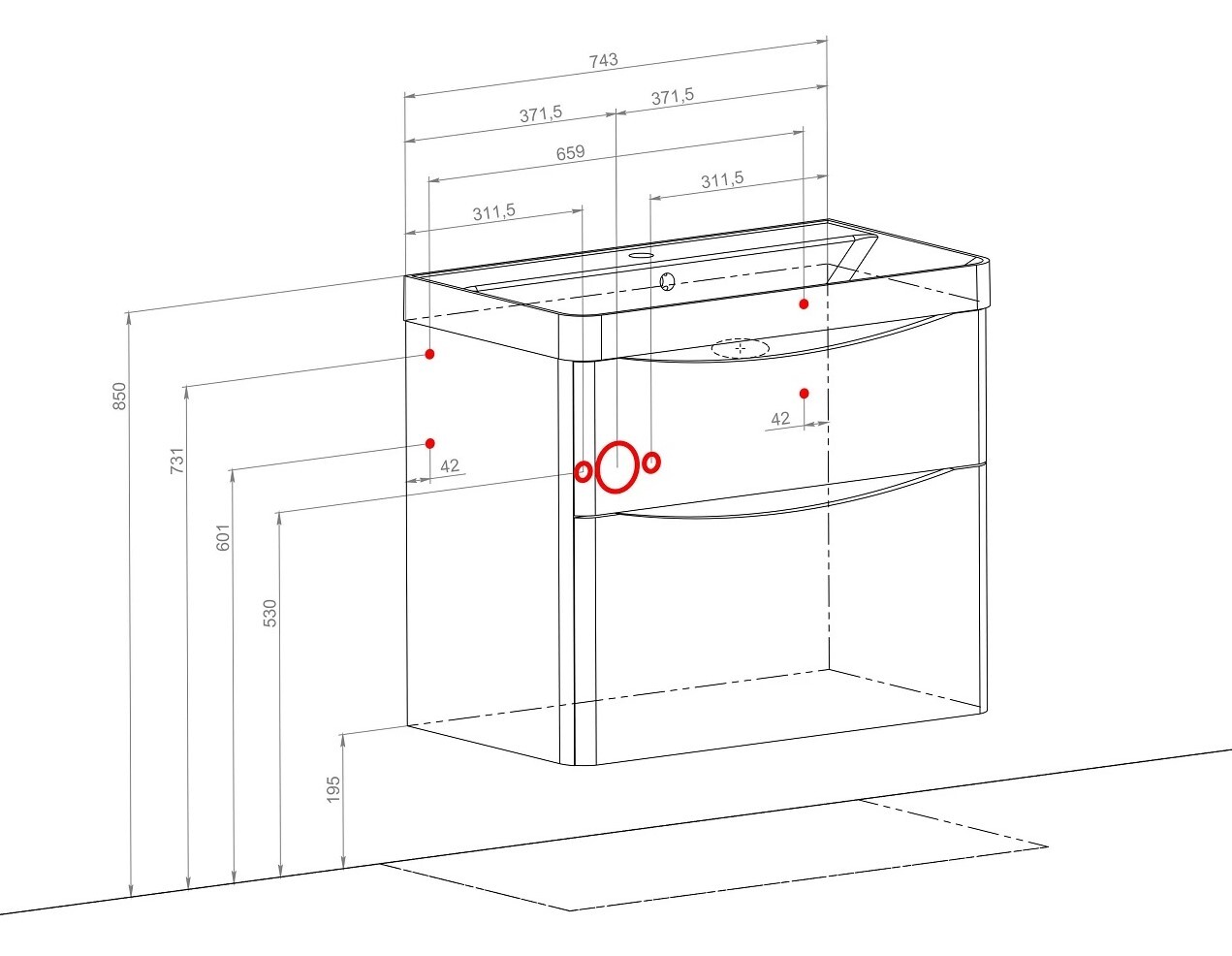 Шафка з умивальником Amerina 75 White Gloss Аква Родос - Зображення 164732695-c8fc7.jpg