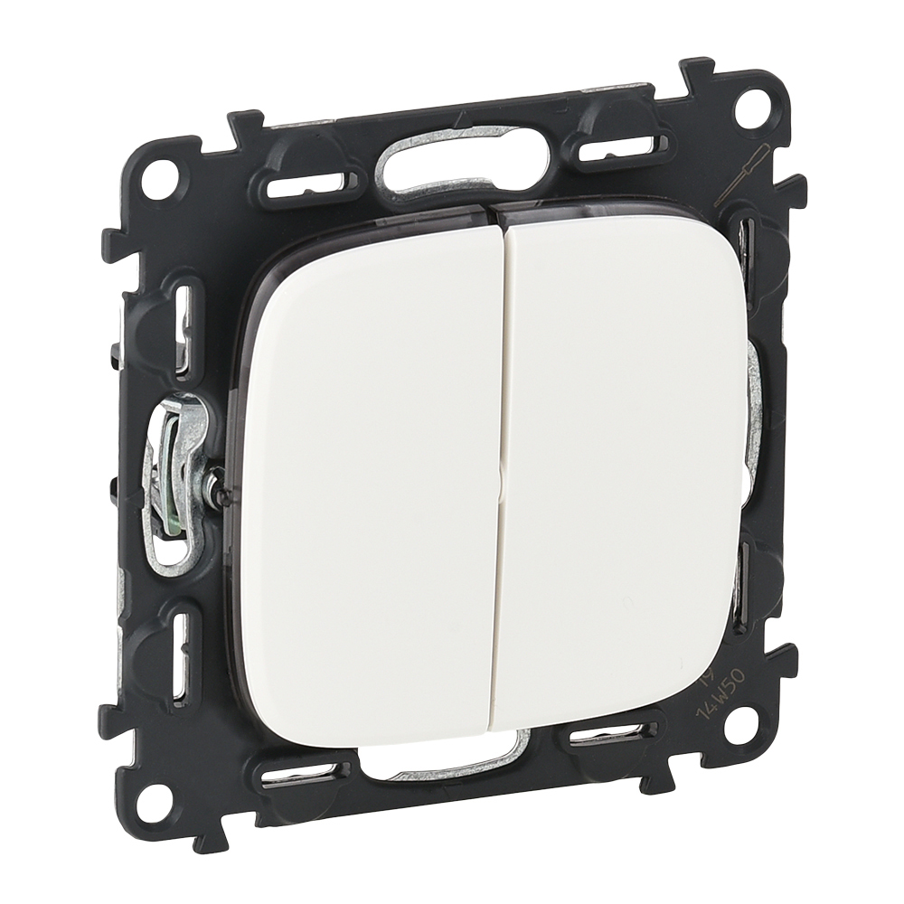 Вимикач 2-клавішний автоматичні клеми Valena Allure Білий 752705 Legrand - Зображення