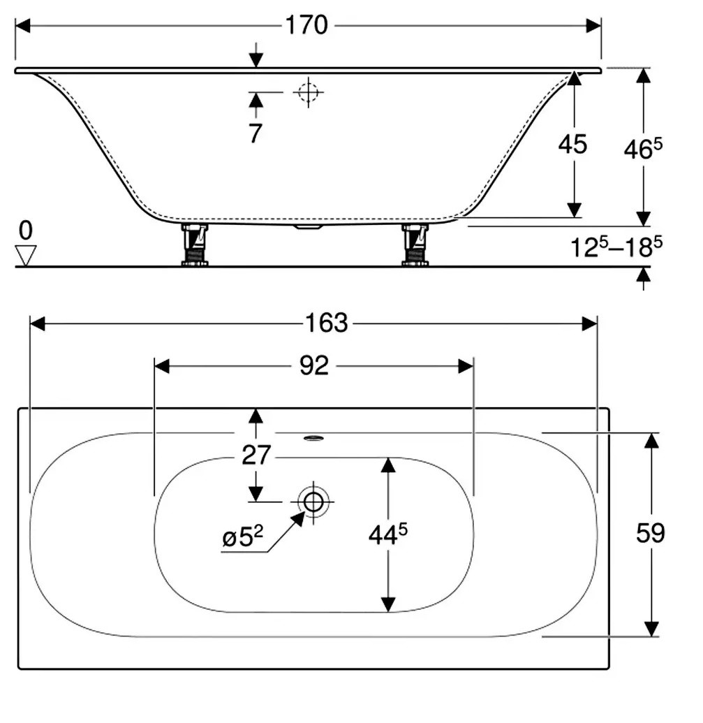 Ванна прямоугольная Soana Slim Rim Duo с ножками 170x75 554.003.01.1 Geberit - Зображення 164734905-0fab7.jpg
