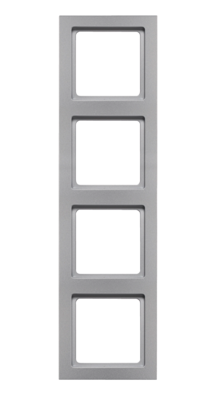 Рамка 4-местная Berker Q3 Алюминий 10146094 Hager - Зображення