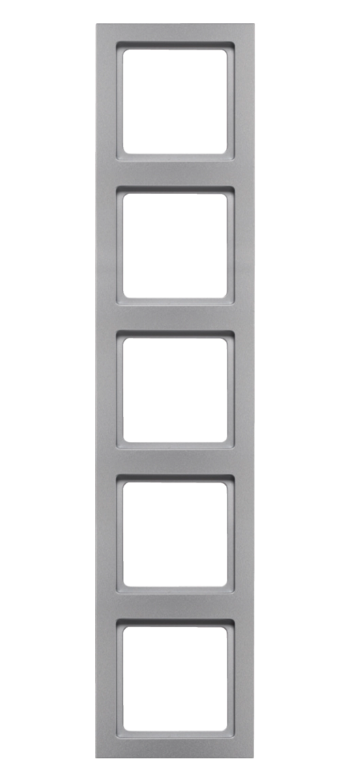 Рамка 5-местная Berker Q3 Алюминий 10156094 Hager - Зображення