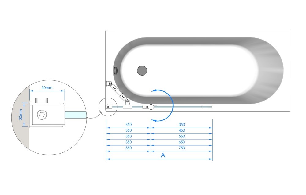 Шторка для ванни двоелементна Maja Plus 80 BRASTA - Зображення 164739117-93560.jpg