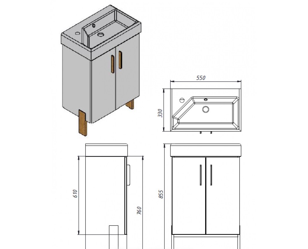 Шкафчик с умывальником Manhattan Mh-55 черный Juventa - Зображення 164743119-4bf35.jpg