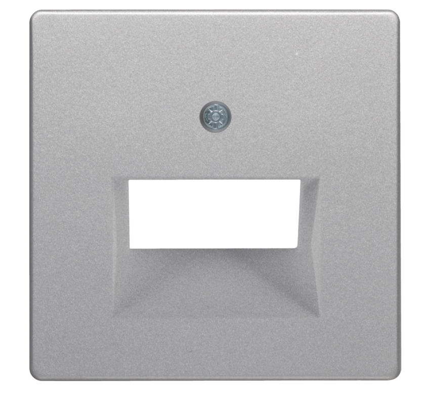 Накладка для 2-кратной розетки UAE Berker Qх Алюминий 14096084 Hager - Зображення