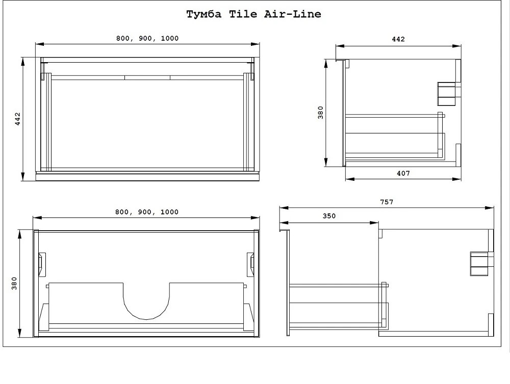 Шафка під умивальник Tile White 800 Balance Stone Air-Line - Зображення 164743496-0a7e0.jpg