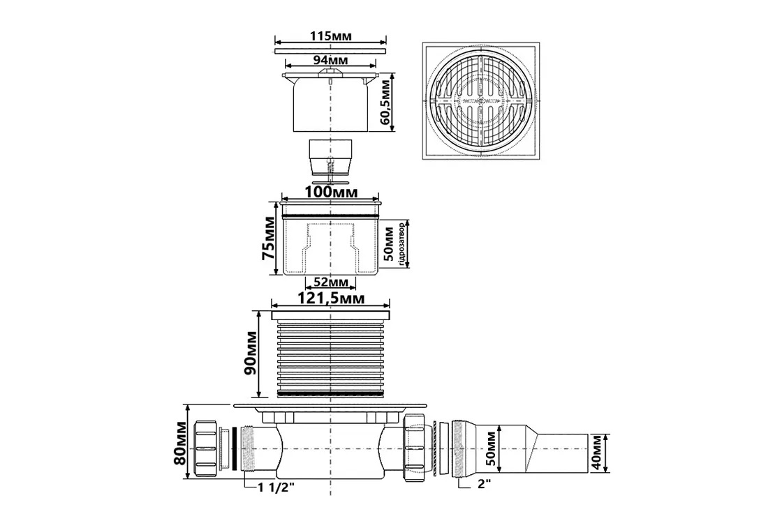Душовий трап HCFG3 McAlpine - Зображення 164743992-34e46.jpg