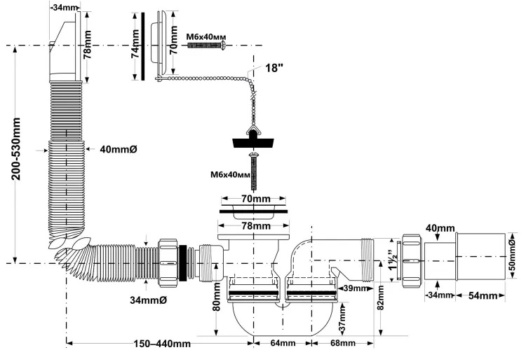 Сифон для ванни HC30-EX McAlpine - Зображення 164744069-4f106.jpg