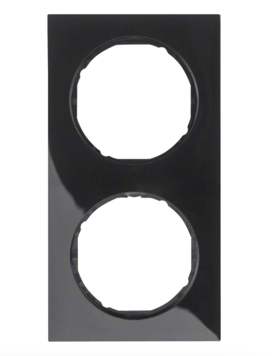 Рамка 2-місна Berker R3 Чорний 10122245 Hager - Зображення