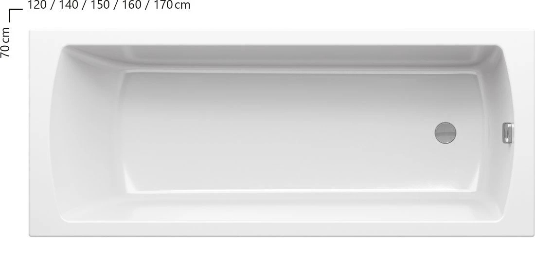 Ванна прямокутна Classic II 160x70 RAVAK - Зображення