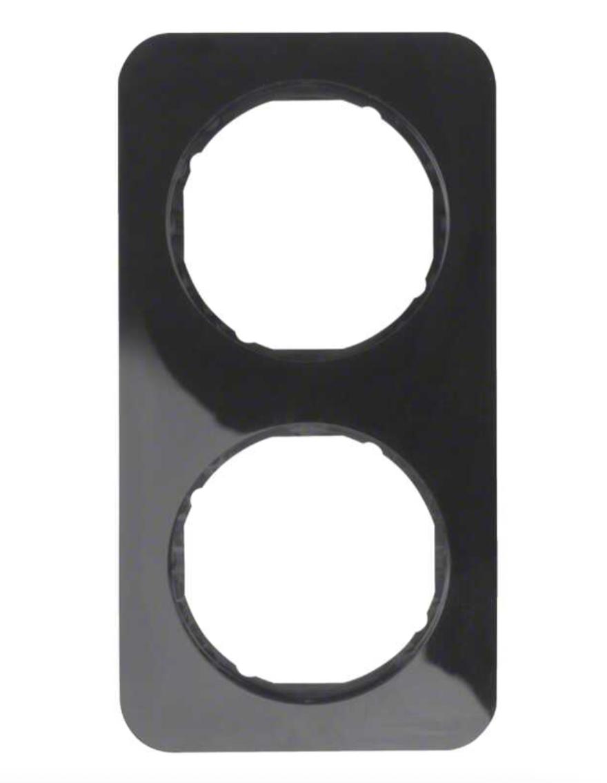 Рамка 2-местная Berker Черный 10122145 Hager - Зображення