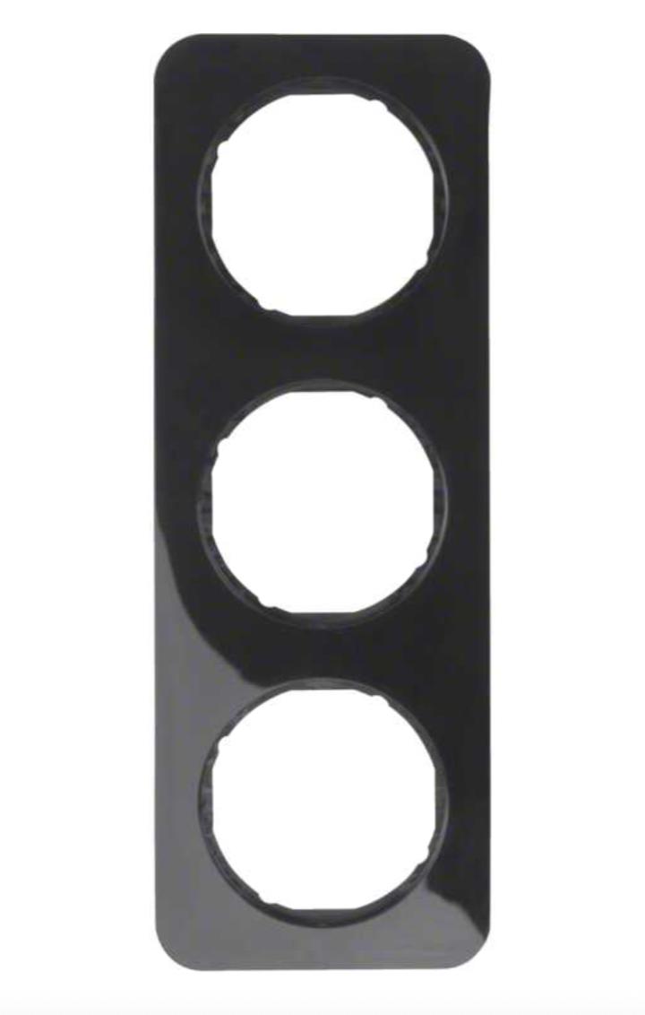 Рамка 3-местная Berker R1 Черный 10132145 Hager - Зображення 164747242-137cb.jpg